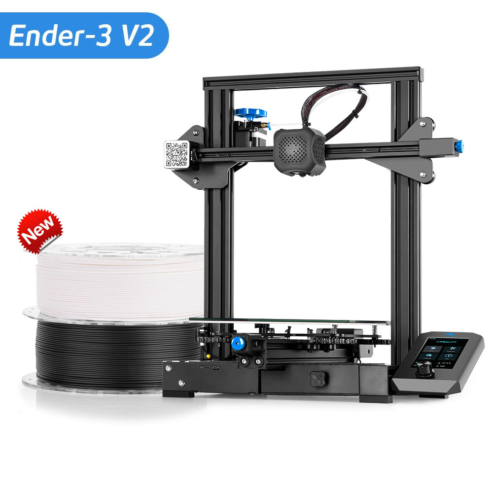 Ender 3V2 with 2KG 3D Printing PLA Filament White/Black