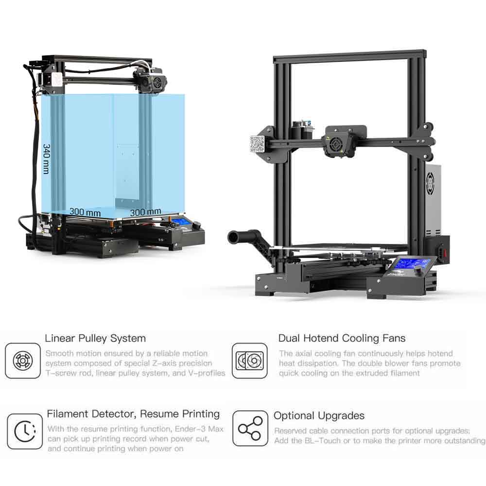 Ender-3 Max 3D Printer: Meanwell | 300*300*340