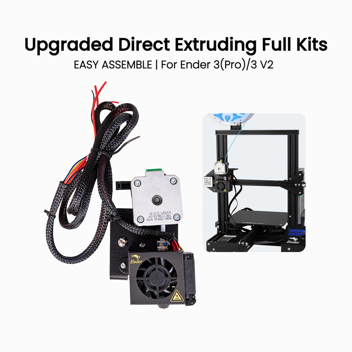 Ender 3(Pro)/3 V2 Upgraded Direct Extruding Full Kits with Nozzles