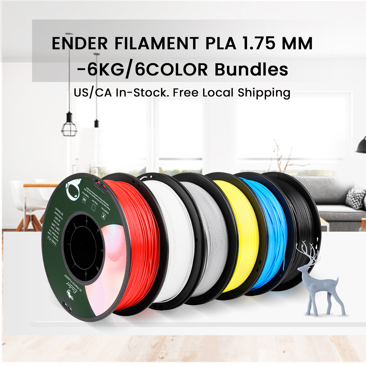 Ender Series PLA Filament Black/White/Grey/Blue Bundles 6KG