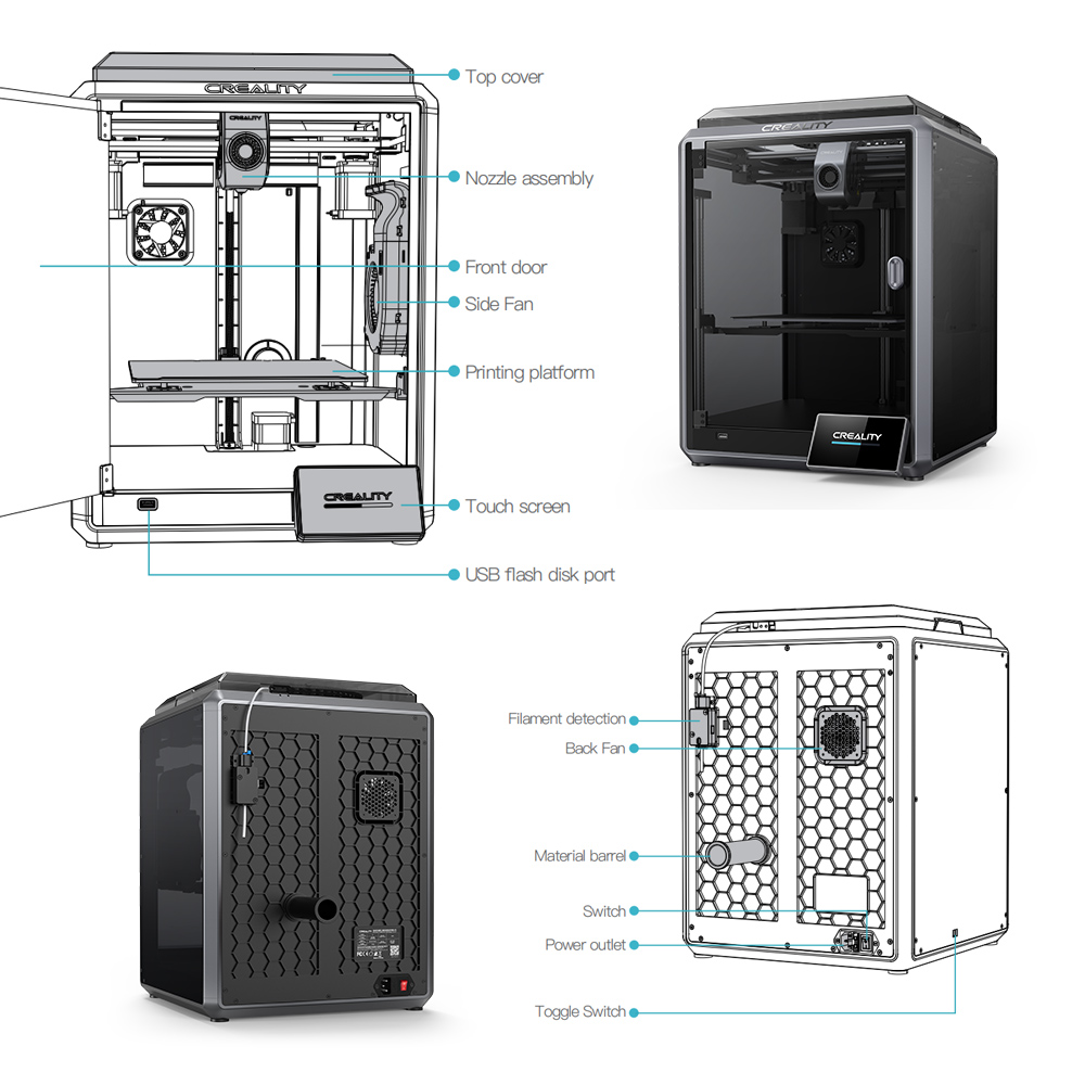 Creality K1 Max 3D Printer, High Speed Printing 3D Printers with