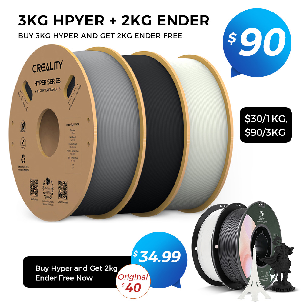 Buy 3KG Hyper High Speed Printing Filament, Get Free 2KG Ender Pla Bundles