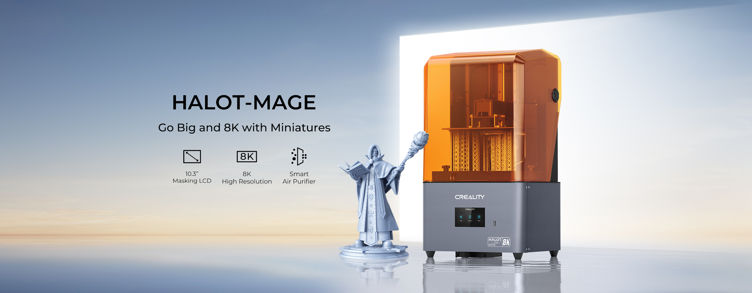 Creality Resin 3D Printer Halot-Mage, 8K Resolution 10.3 Monochrome LCD UV  Photocuring Resin Printer with High-Precision Integral Light Fast Print